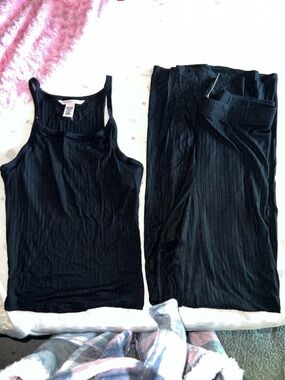 Black Ribbed Tank and Pants Set Victoria’s Secret